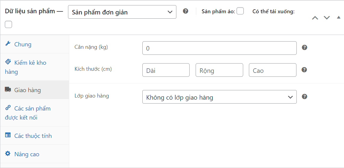 Bạn cũng có thể đặt tùy chọn vận chuyển của mình trong WooC Commerce.