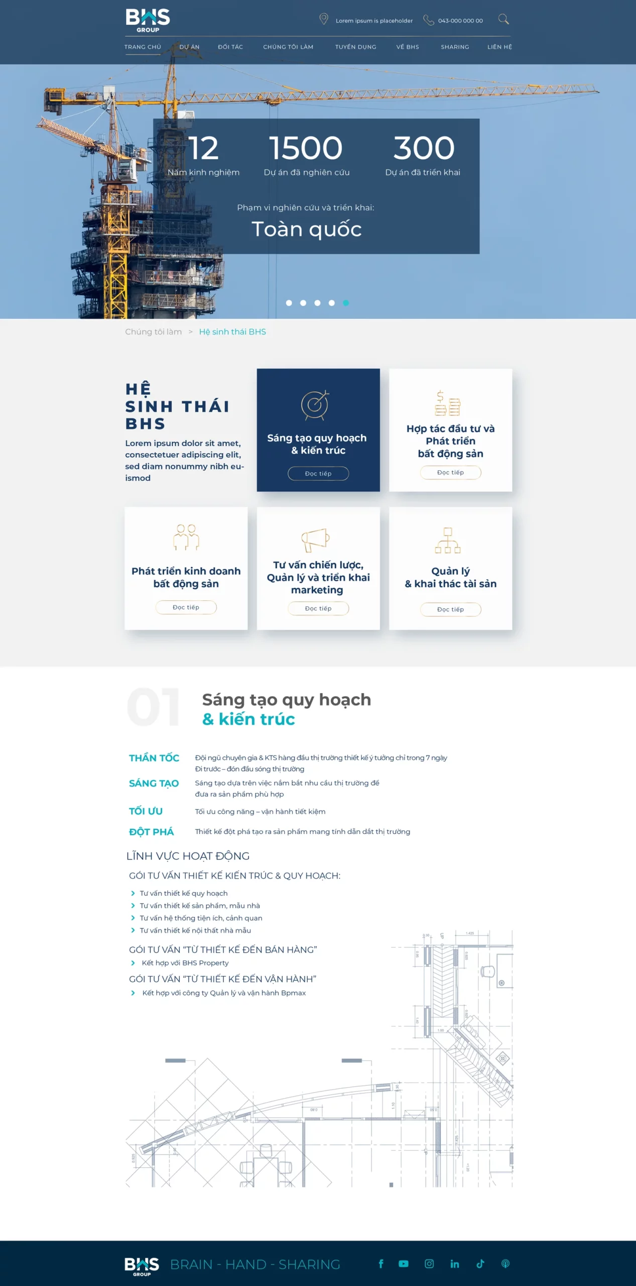 Giao diện thiết kế website BHS Group