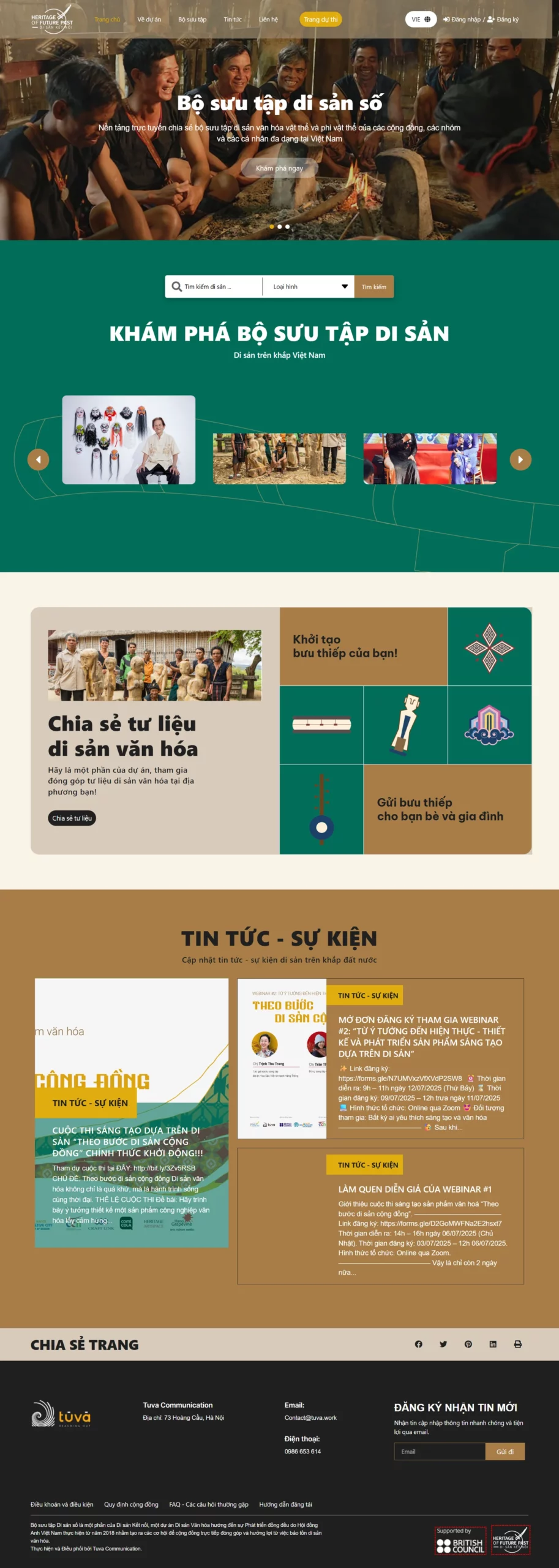 Giao diện thiết kế website Di Sản Kết Nối