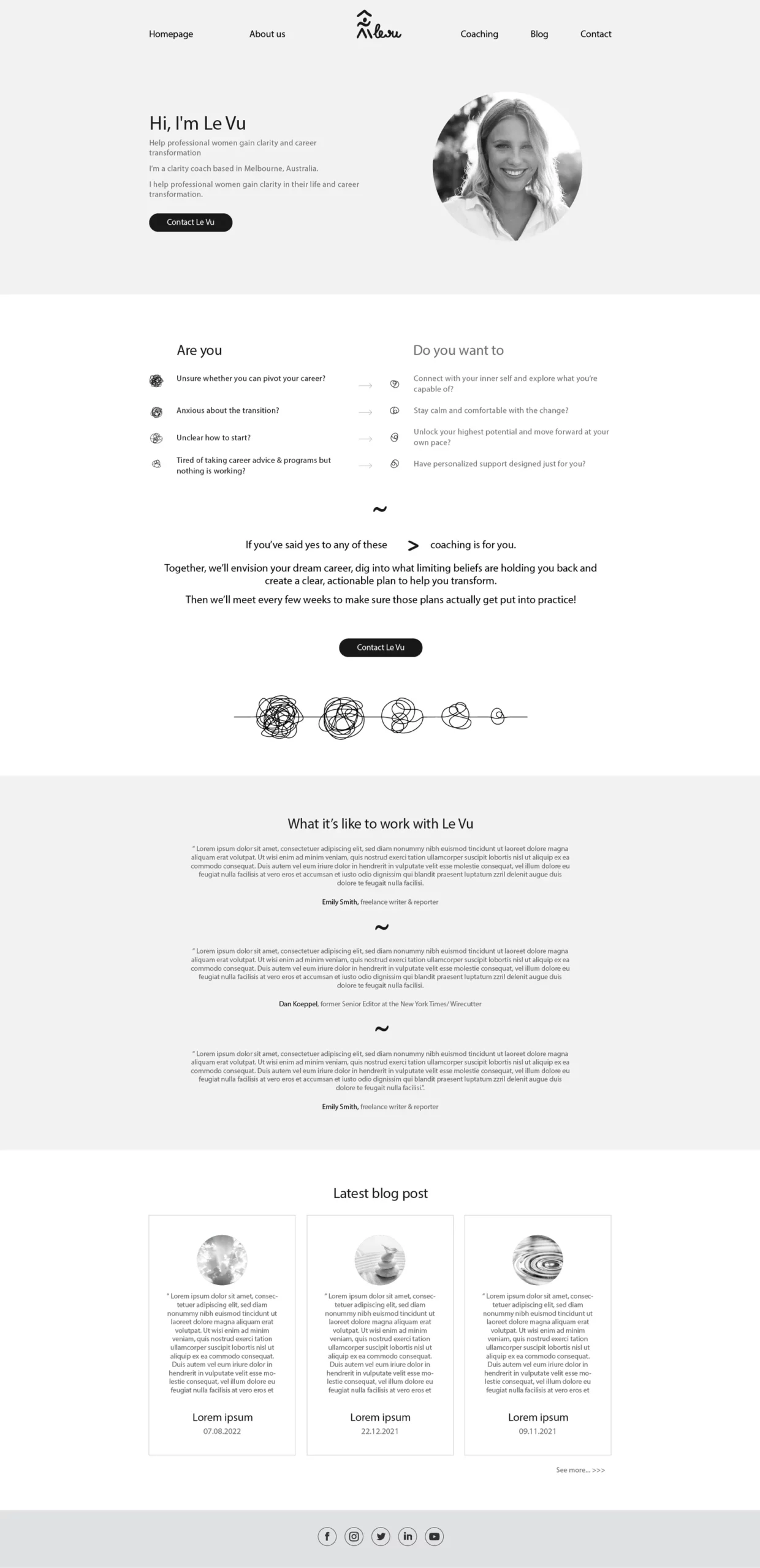 Giao diện thiết kế website Levu Space