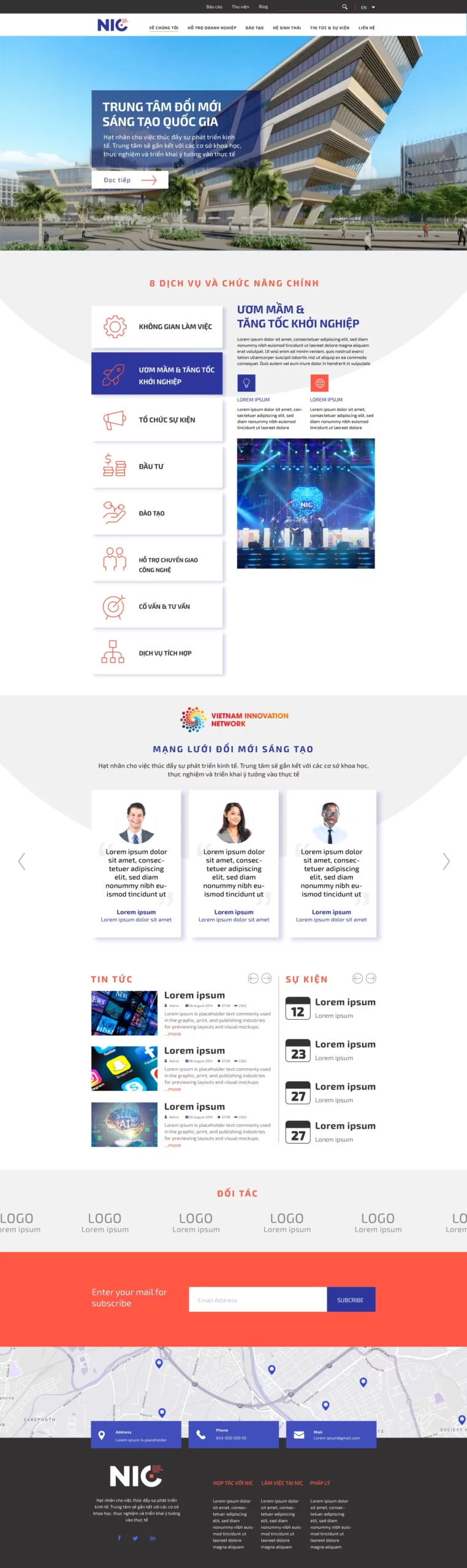 Giao diện thiết kế website NIC